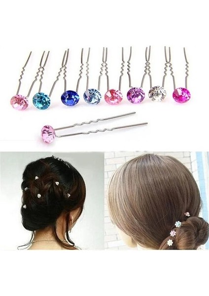 Fuşya Strass Rhinestone Kristal Saç Kadın Kızlar Için Parti Düğün Gelin Gümüş Tokalar Saç Klipleri Saç Aksesuarları (Yurt Dışından) modelleri