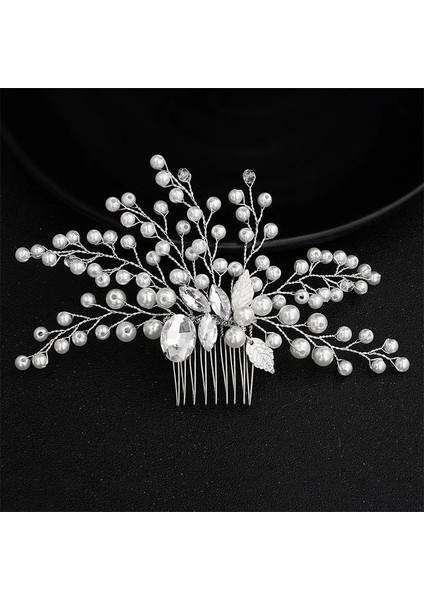 HS-J4541-GÜMÜŞ Miallo Moda Inciler Düğün Saç Tokası Gelin Saç Aksesuarları Takı Çiçek Tarak Tokalar El Yapımı Inci Başlıklar (Yurt Dışından) fırsatları