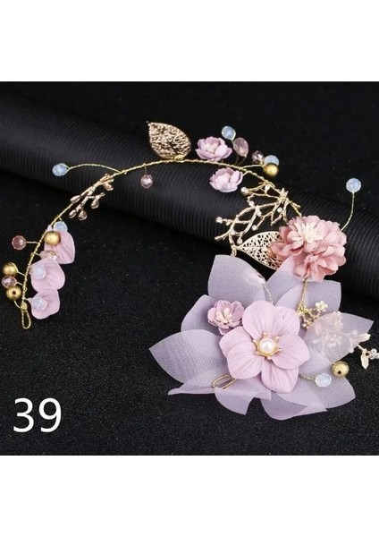 No.39 Boyutu Vintage Açık Mavi Mor Lavanta Kelebek Taç Düğün Balo Tiara Kafa Bandı Inci Gelin Headpieces Gelin Saç Aksesuarları (Yurt Dışından)