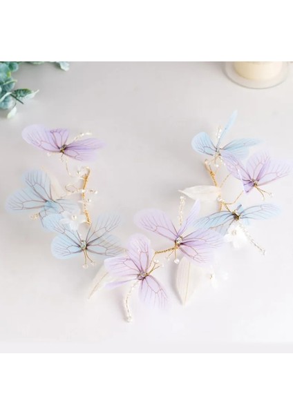 No.39 Boyutu Vintage Açık Mavi Mor Lavanta Kelebek Taç Düğün Balo Tiara Kafa Bandı Inci Gelin Headpieces Gelin Saç Aksesuarları (Yurt Dışından) modelleri