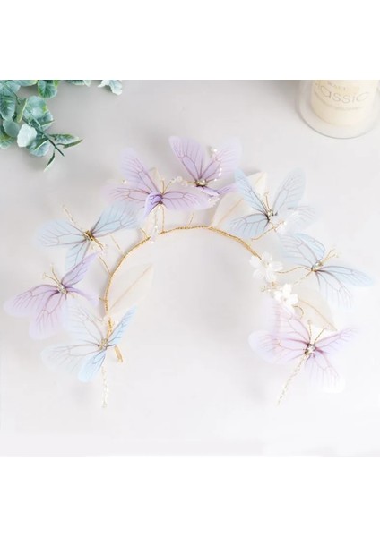 No.39 Boyutu Vintage Açık Mavi Mor Lavanta Kelebek Taç Düğün Balo Tiara Kafa Bandı Inci Gelin Headpieces Gelin Saç Aksesuarları (Yurt Dışından) indirimleri