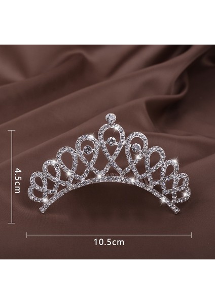 No.3 Boyutu Moda Prenses Kristal Tiaras ve Taçlar Saç Combs Kafa Bandı Çocuk Kız Aşk Gelin Balo Taç Düğün Parti Saç Aksesuarları (Yurt Dışından)