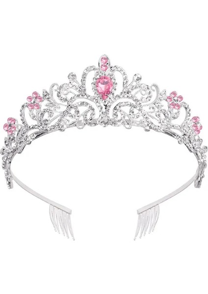 Taçlar Tarzı C7 Kristal Tiara Taçlar Kadın Kızlar Için Zarif Prenses Taç Taraklar ile Gelin Düğün Balo Doğum Günü Cosplay Kostümleri Headdresses (Yurt Dışından)