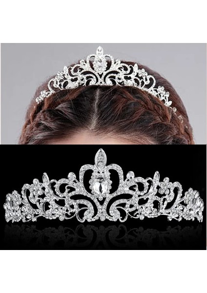 Taçlar Tarzı C7 Kristal Tiara Taçlar Kadın Kızlar Için Zarif Prenses Taç Taraklar ile Gelin Düğün Balo Doğum Günü Cosplay Kostümleri Headdresses (Yurt Dışından) fırsatları