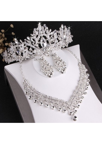 Altın Barok Lüks Kristal Boncuk Gelin Takı Setleri Rhinestone Tiaras Taç Kolye Küpe Seti Düğün Afrika Saç Takı Seti (Yurt Dışından)
