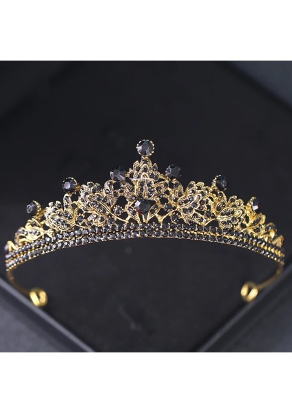 Hiçbiri Barok Vintage Kristal Rhinestone Tiaras ve Taçlar Diadems Bantlar Kadınlar Için Gelin Düğün Saç Aksesuarları Takı Band (Yurt Dışından)