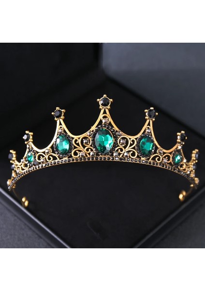 Hiçbiri Barok Vintage Kristal Rhinestone Tiaras ve Taçlar Diadems Bantlar Kadınlar Için Gelin Düğün Saç Aksesuarları Takı Band (Yurt Dışından)