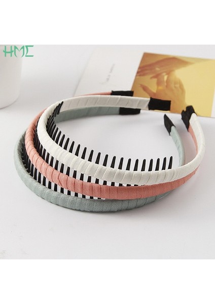 Donanma Kadın Kızlar Headdress Katı Kumaş Kafa Bandı Wrap Saç Çember Çerçeve Dişler ile Kadın Saç Aksesuarları Hairband Şapkalar Hairband (Yurt Dışından) fiyatları