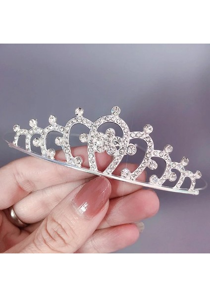 A Moda Taç Taklidi Çocuk Çocuk Prenses Tiaras Kafa Bandı Kızlar Gelin Düğün Parti Aksesuarları Saç Tarak Saç Takı (Yurt Dışından)