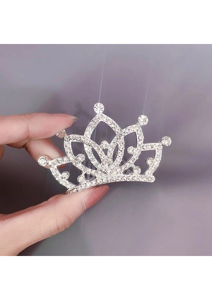 A Moda Taç Taklidi Çocuk Çocuk Prenses Tiaras Kafa Bandı Kızlar Gelin Düğün Parti Aksesuarları Saç Tarak Saç Takı (Yurt Dışından)