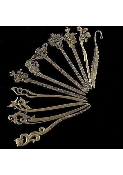 No.2 Boyutu Vintage Bronz Oymak Oyma Firkete Metalik Saç Tokası Saç Tokası Kavisli Çatal Firkete Saç Aksesuarları Moda Şekillendirici Aracı (Yurt Dışından) fırsatları