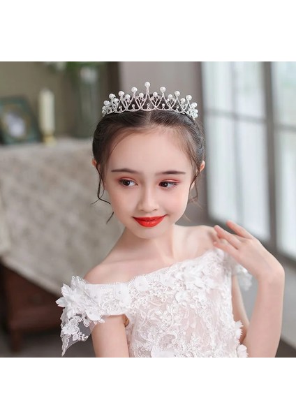 Taçlar Tarzı No.1 Boyutu Taç Tiara Çocuk Kore Prenses Sevimli Küçük Kız Doğum Günü Taç Kız Tiara Podyum Gösterisi Saç Bandı Saç Aksesuarları (Yurt Dışından) fiyatları