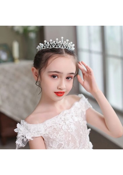 Taçlar Tarzı No.1 Boyutu Taç Tiara Çocuk Kore Prenses Sevimli Küçük Kız Doğum Günü Taç Kız Tiara Podyum Gösterisi Saç Bandı Saç Aksesuarları (Yurt Dışından) fırsatları