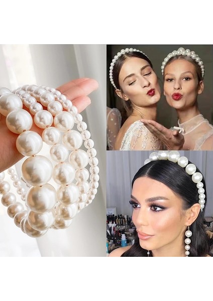 C10-03-63 Yeni Kadın Zarif Tam Inciler Basit Hairbands Tatlı Kafa Bandı Saç Çemberler Tutucu Süs Kafa Bandı Bayan Moda Saç Aksesuarları (Yurt Dışından)