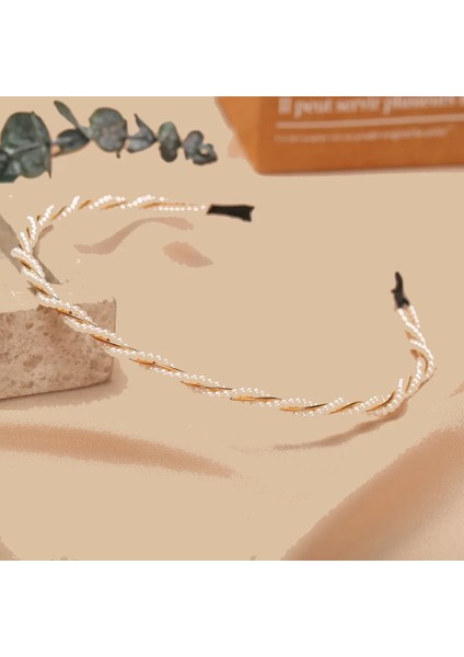 C10-03-63 Yeni Kadın Zarif Tam Inciler Basit Hairbands Tatlı Kafa Bandı Saç Çemberler Tutucu Süs Kafa Bandı Bayan Moda Saç Aksesuarları (Yurt Dışından)