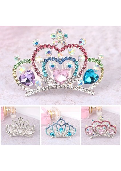 No.14 Boyutu Kızlar Çocuklar Saç Takı Aksesuarları Mini Sevimli Çiçek Kristal Rhinestone Prenses Taç Saç Tarak Doğum Günü Partisi Tiaras (Yurt Dışından) fiyatları