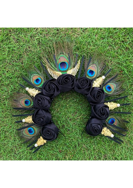Kırmızı Gül Taç Tanrıça Taç Çivili Halo Taç Bandı Festivali Taç Başlığı Met Gala Taç Sunburst Taç Cosplay Parti Z-31 (Yurt Dışından) fırsatları