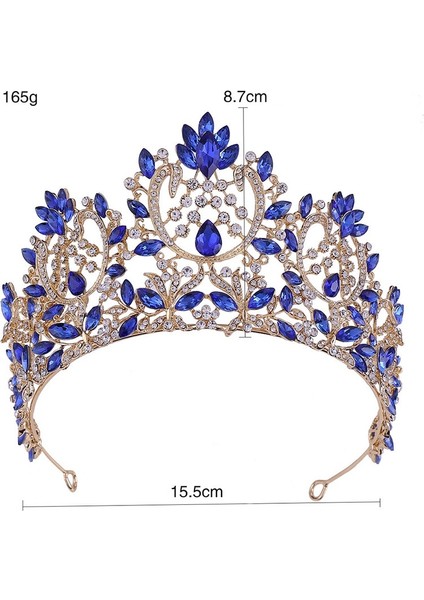 Yeşil Forseven Barok Moda Redbluegold Renk Rhinestone Kristal Tiara ve Taç Takı Gelin Düğün Parti Şapkalar (Yurt Dışından) indirimleri