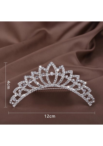 No.2 Boyutu Moda Prenses Kristal Tiaras ve Taçlar Saç Combs Kafa Bandı Çocuk Kız Aşk Gelin Balo Taç Düğün Parti Saç Aksesuarları (Yurt Dışından)