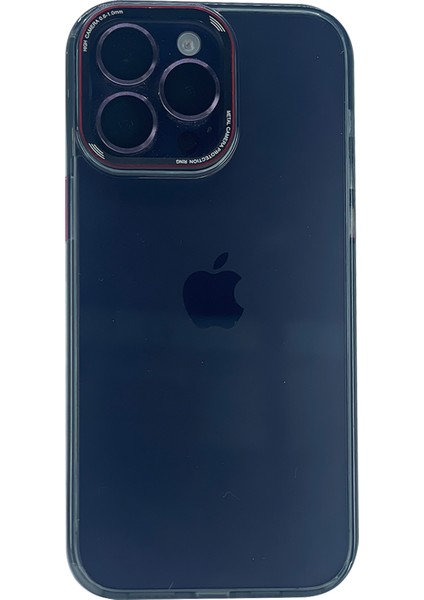 Apple iPhone 13 Pro Max Uyumlu Mika Renkli Kenar Seri Arka Koruma Kılıf - Siyah