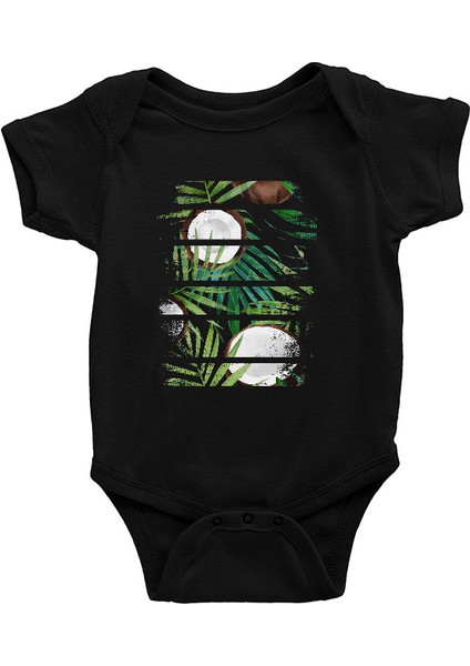 Hindistan Cevizi Coconut Siyah Unisex Bebek Body - Zıbın