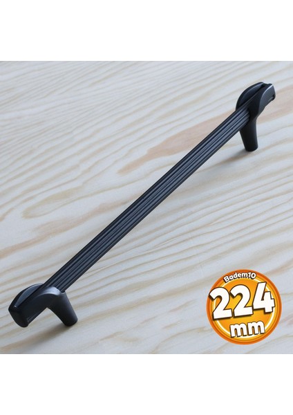 Duru 224 mm Siyah Metal Kulp Çekmece Mobilya Mutfak Dolabı Dolap Kulpları Kapak Kulbu Kulpu