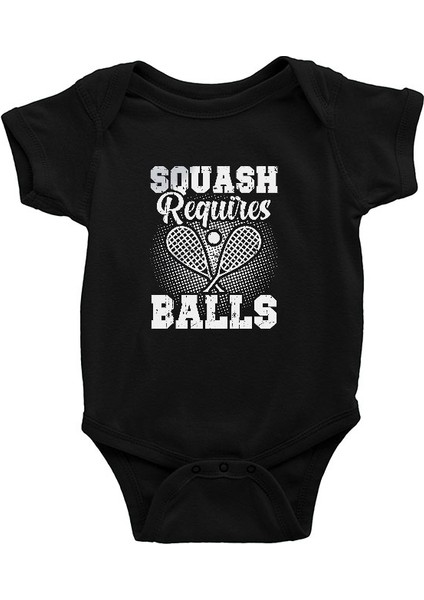 Squash Siyah Unisex Bebek Body - Zıbın