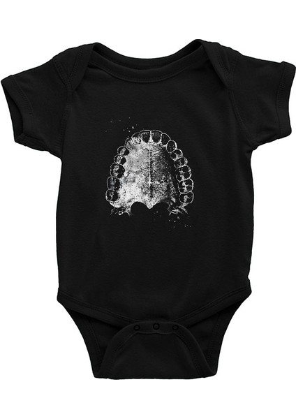 Dişler Dişçi Siyah Unisex Bebek Body - Zıbın