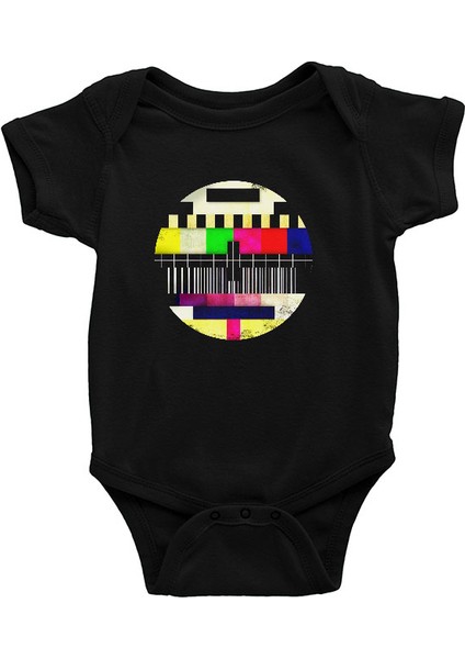 Tv Kanalı Siyah Unisex Bebek Body - Zıbın