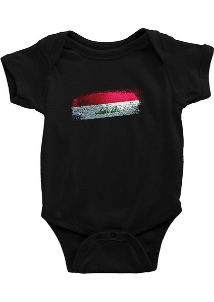 Irak - Iraq Siyah Unisex Bebek Body - Zıbın