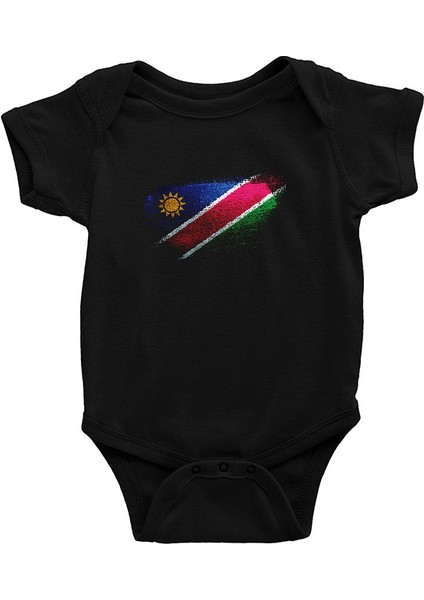 Namibya - Namibia Siyah Unisex Bebek Body - Zıbın