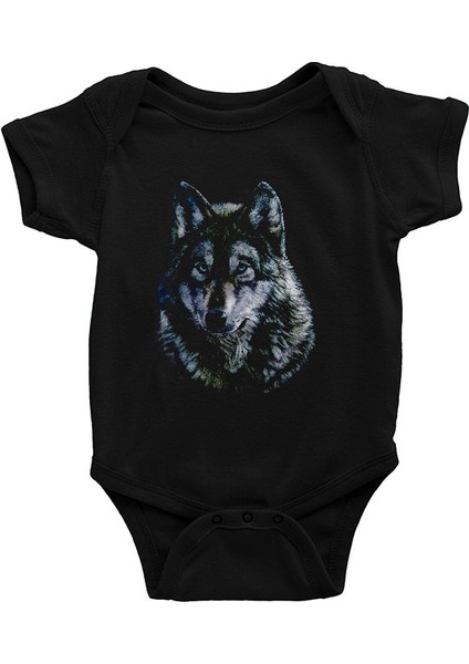 Kurt Siyah Unisex Bebek Body - Zıbın