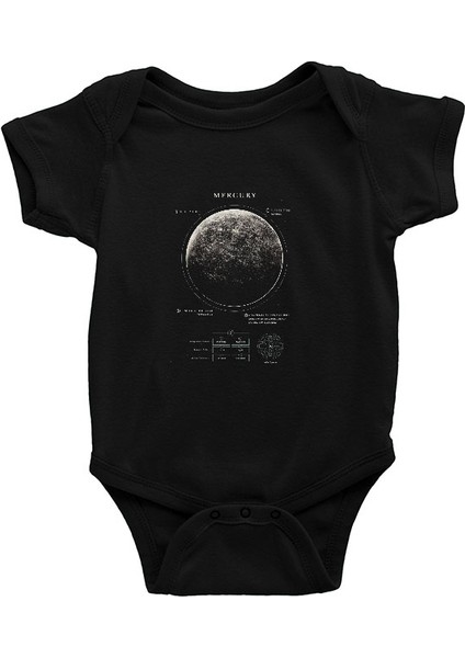 Merkür Fiziksel Özellikleri Siyah Unisex Bebek Body - Zıbın