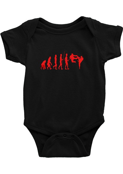 Karate Siyah Unisex Bebek Body - Zıbın