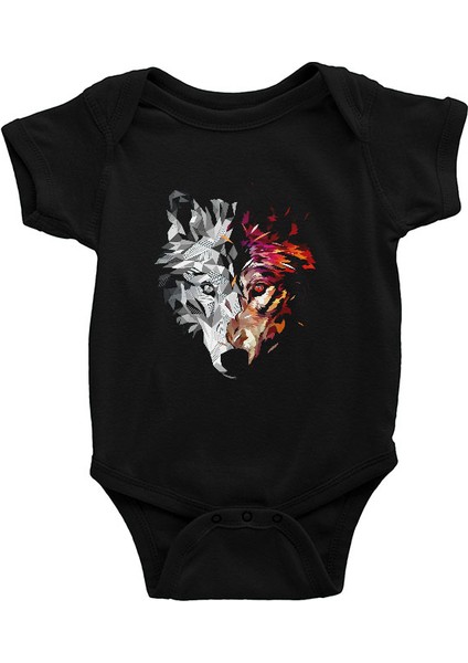 Kurt Siyah Unisex Bebek Body - Zıbın