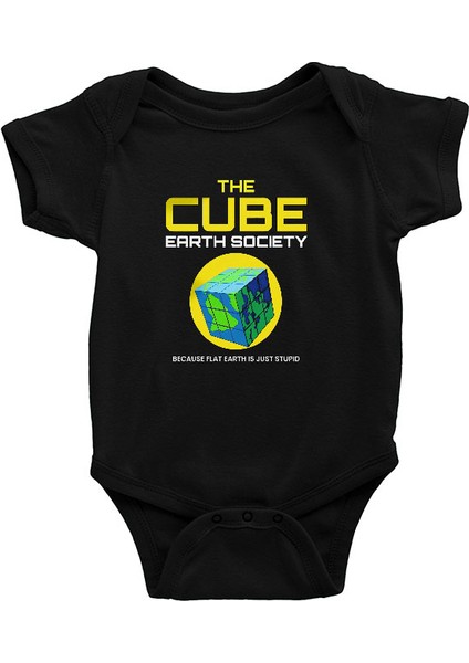 Dünya Küp Siyah Unisex Bebek Body - Zıbın