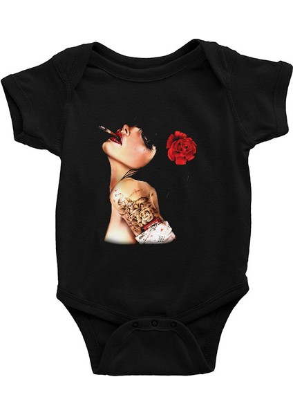 Sigara Içen Çingene Siyah Unisex Bebek Body - Zıbın