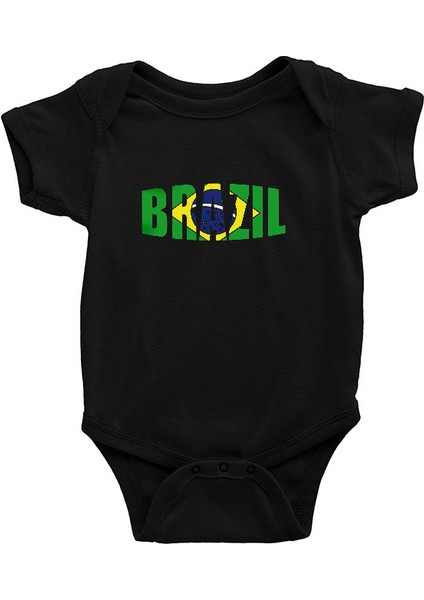 Brezilya Siyah Unisex Bebek Body - Zıbın