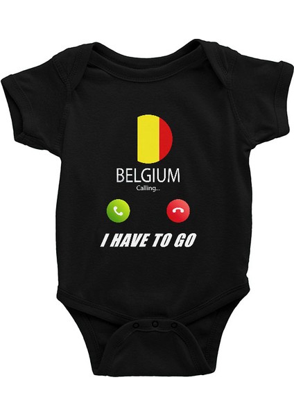Belçika Siyah Unisex Bebek Body - Zıbın