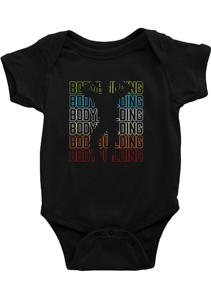 Body Building Siyah Unisex Bebek Body - Zıbın