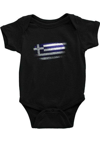 Yunanistan - Greece Siyah Unisex Bebek Body - Zıbın