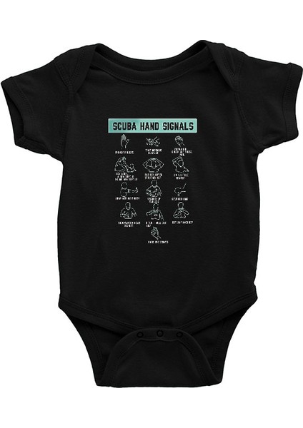 Dalgıçlık Siyah Unisex Bebek Body - Zıbın
