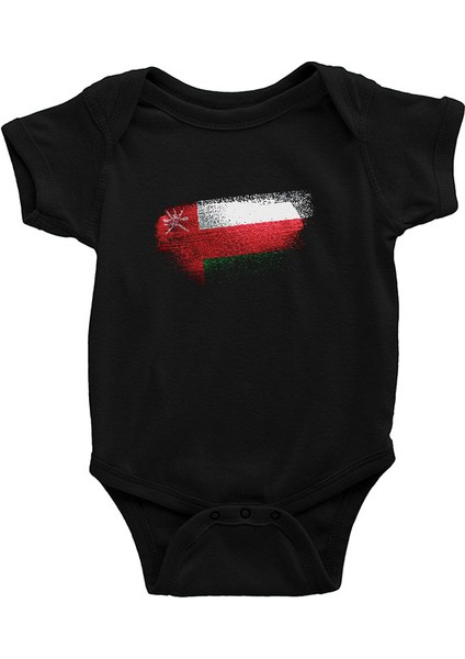 Umman - Oman Siyah Unisex Bebek Body - Zıbın
