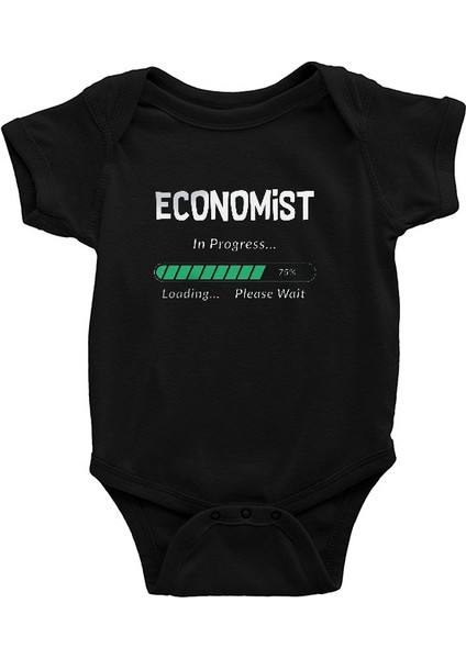 Ekonomist Siyah Unisex Bebek Body - Zıbın