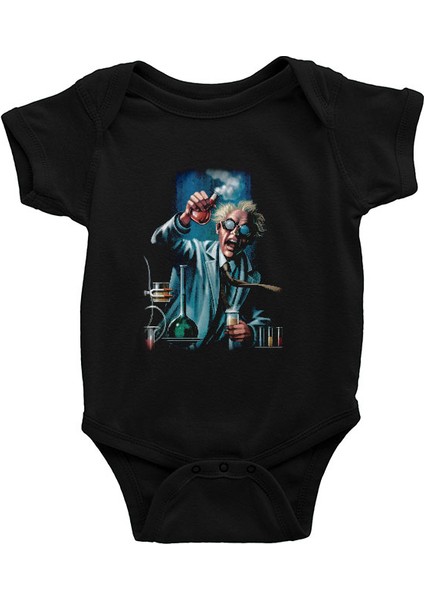 Bakteriyolog Siyah Unisex Bebek Body - Zıbın