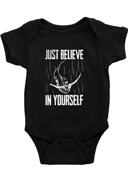 Bungee Jumping Siyah Unisex Bebek Body - Zıbın