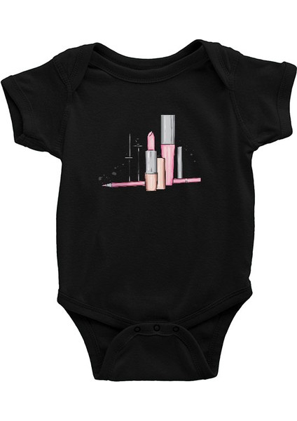 Makyaj Malzemeleri Siyah Unisex Bebek Body - Zıbın