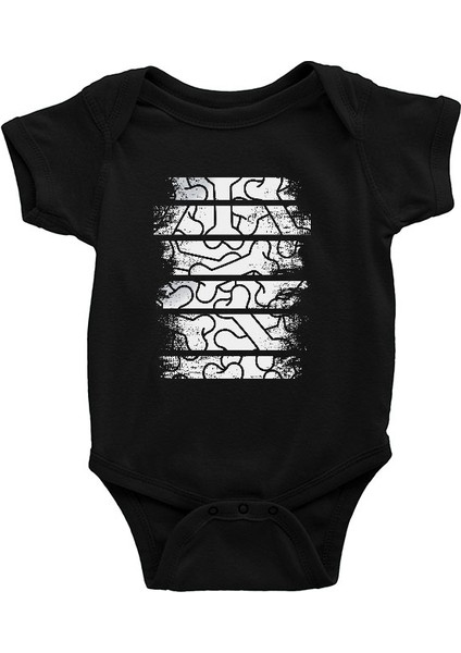 Köpek Kemiği Siyah Unisex Bebek Body - Zıbın