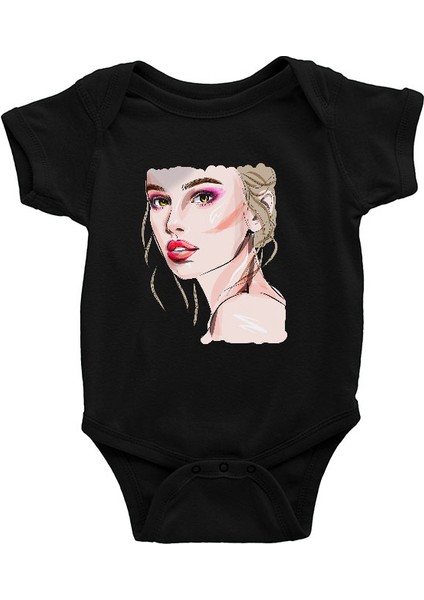 Güzel Kız Siyah Unisex Bebek Body - Zıbın