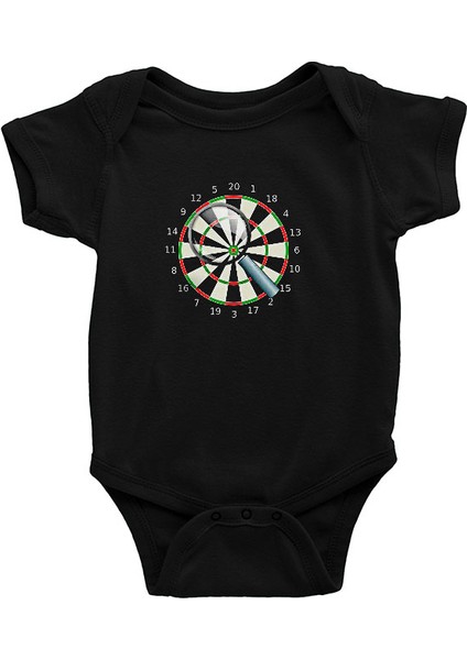Dart Siyah Unisex Bebek Body - Zıbın